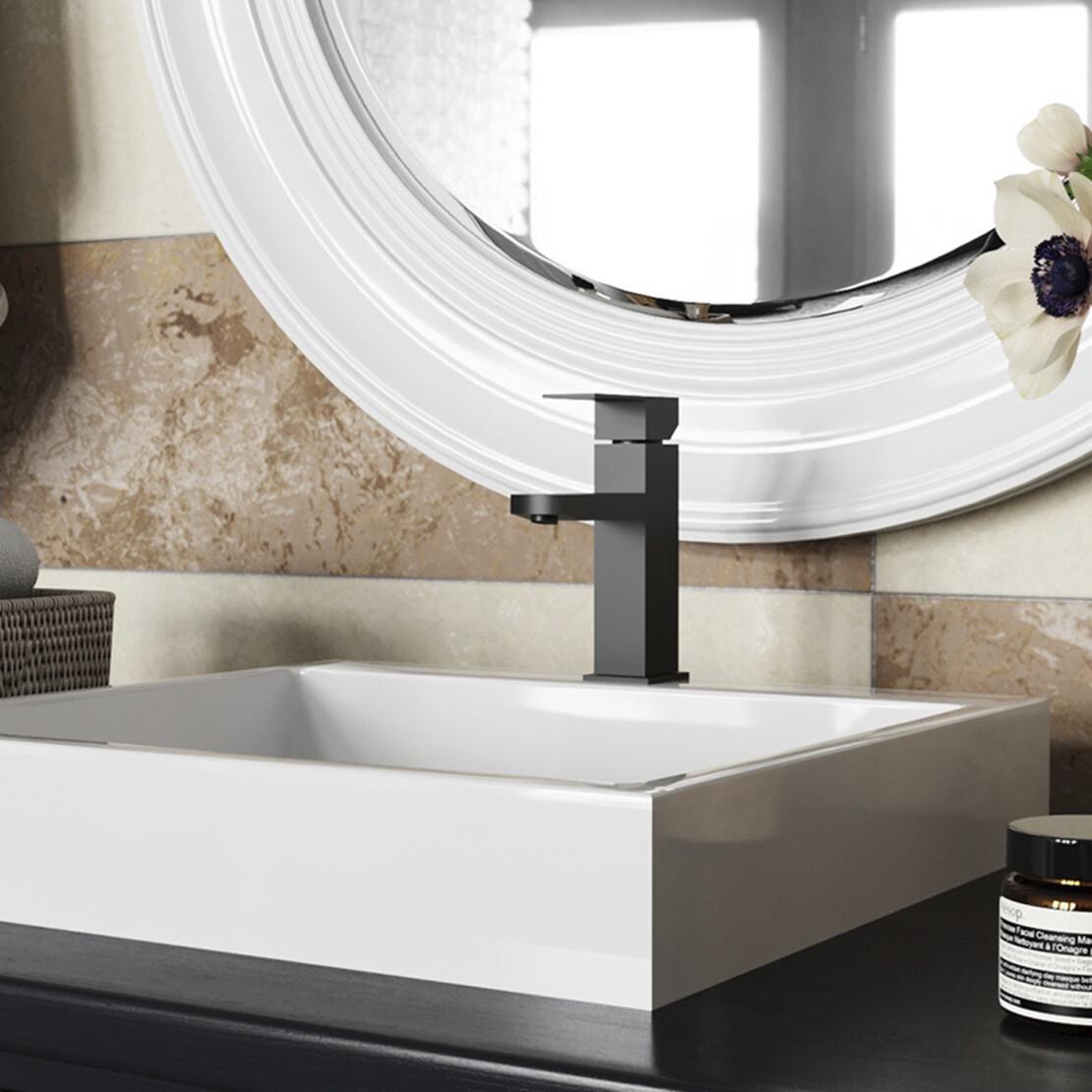 Смеситель для раковины Kroner KRP Edelstahl Kubus SCH010 Черный (CV023010) - фото 2 Смеситель для раковины Kroner KRP Edelstahl Kubus SCH010 Черный (CV023010) - фото 2