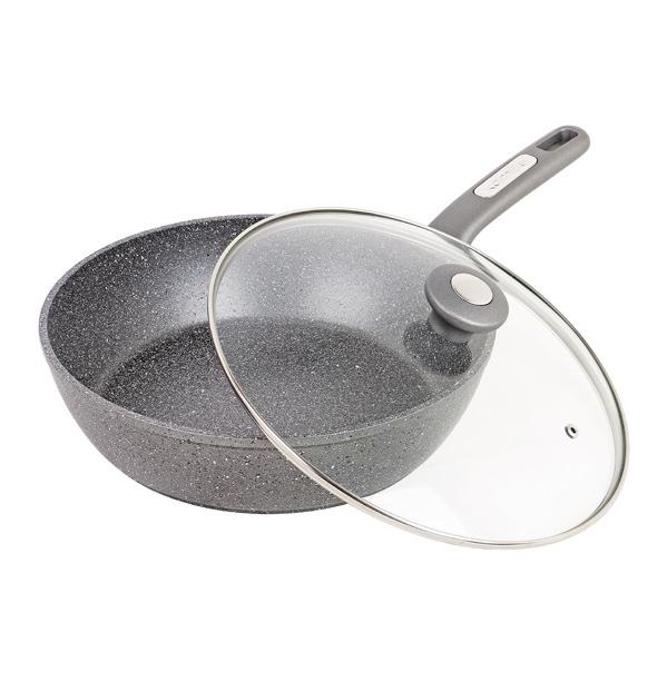 Сковорода-сотейник Kamille Granite Ø 26 cм с крышкой (KM-4276GR)