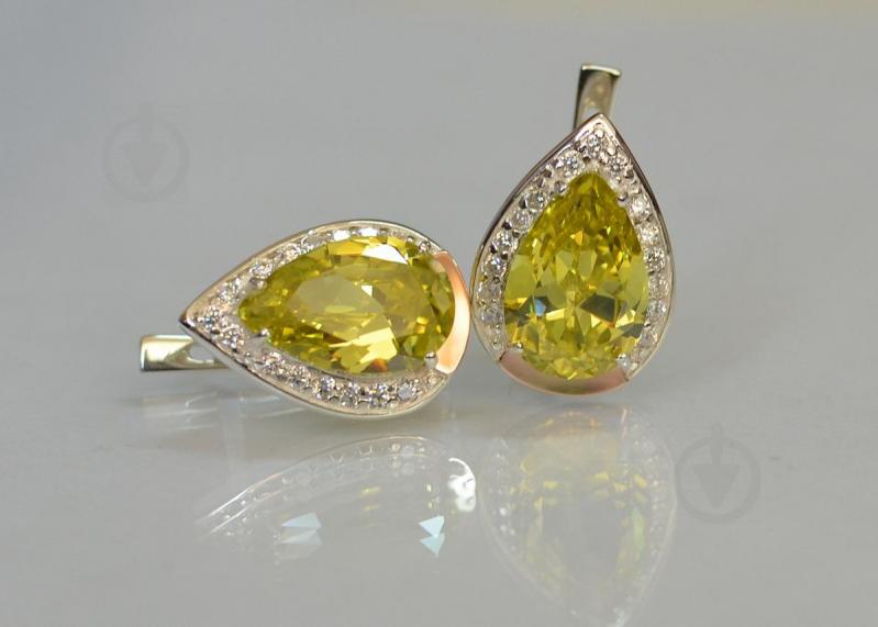 Серебряные серьги Sil с золотыми пластинами 038s2-12 Желтый (Sil-1216)