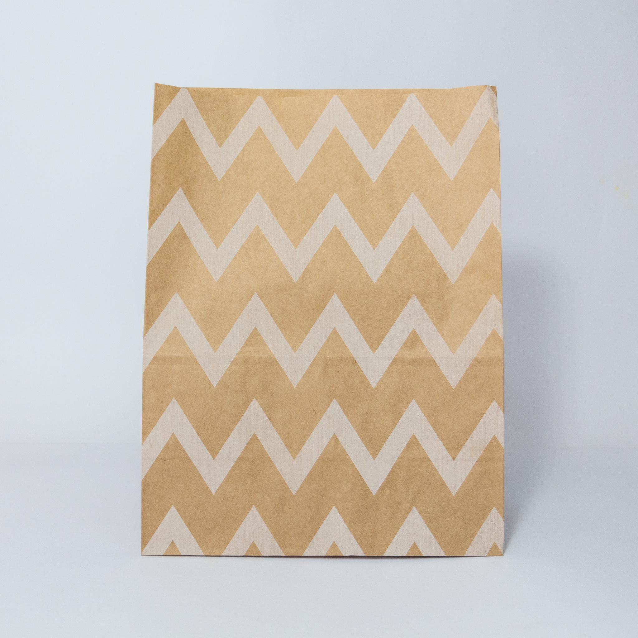 Пакет подарочный бумажный с рисунком орнамент зиг-заг без ручек 210х120х290 мм 50 шт.