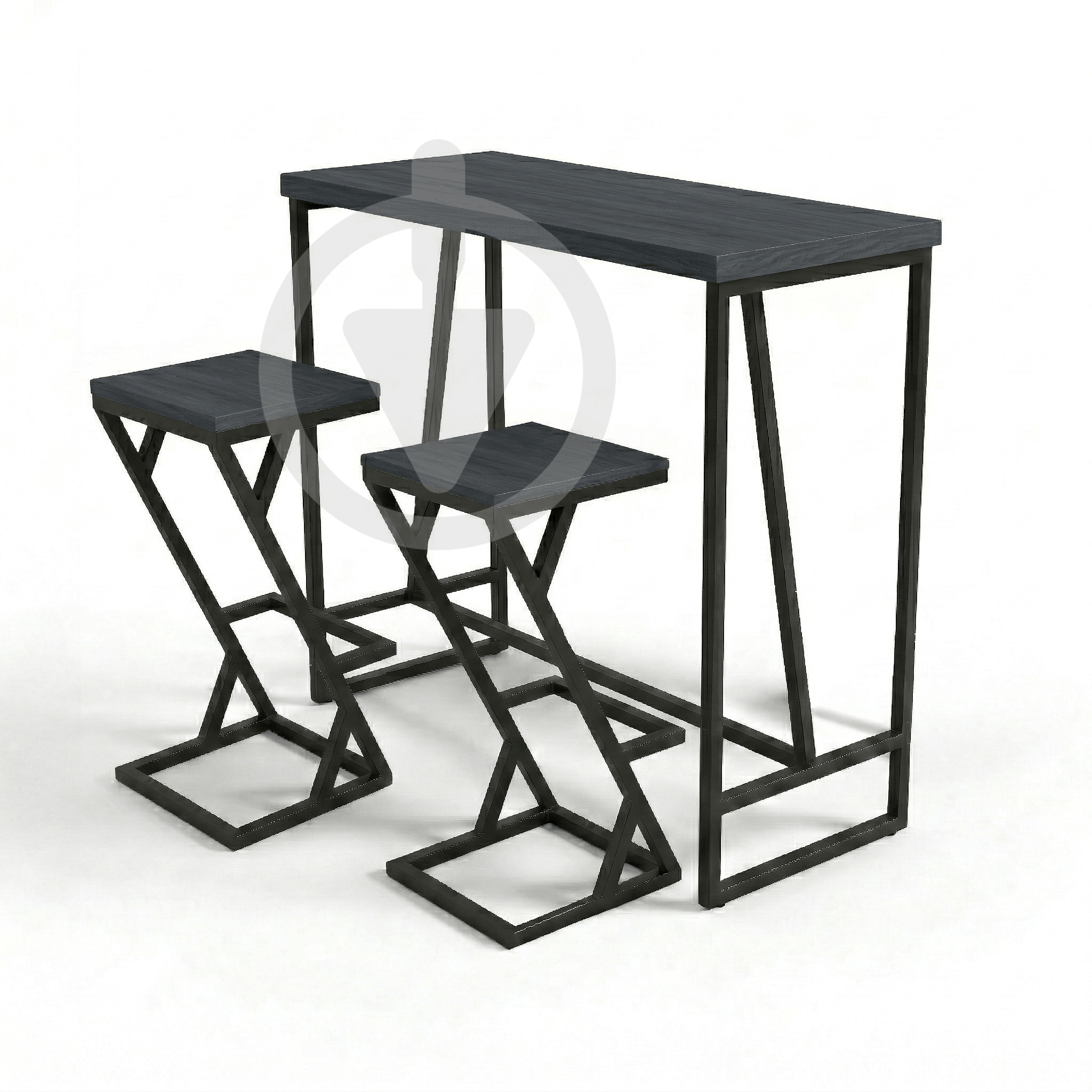 Барный стол со стульями AVVS Лофт 1110х470 мм ДСП 36 мм/металлический каркас Черный/Каменный Уголь Барный стол со стульями AVVS Лофт 1110х470 мм ДСП 36 мм/металлический каркас Черный/Каменный Уголь