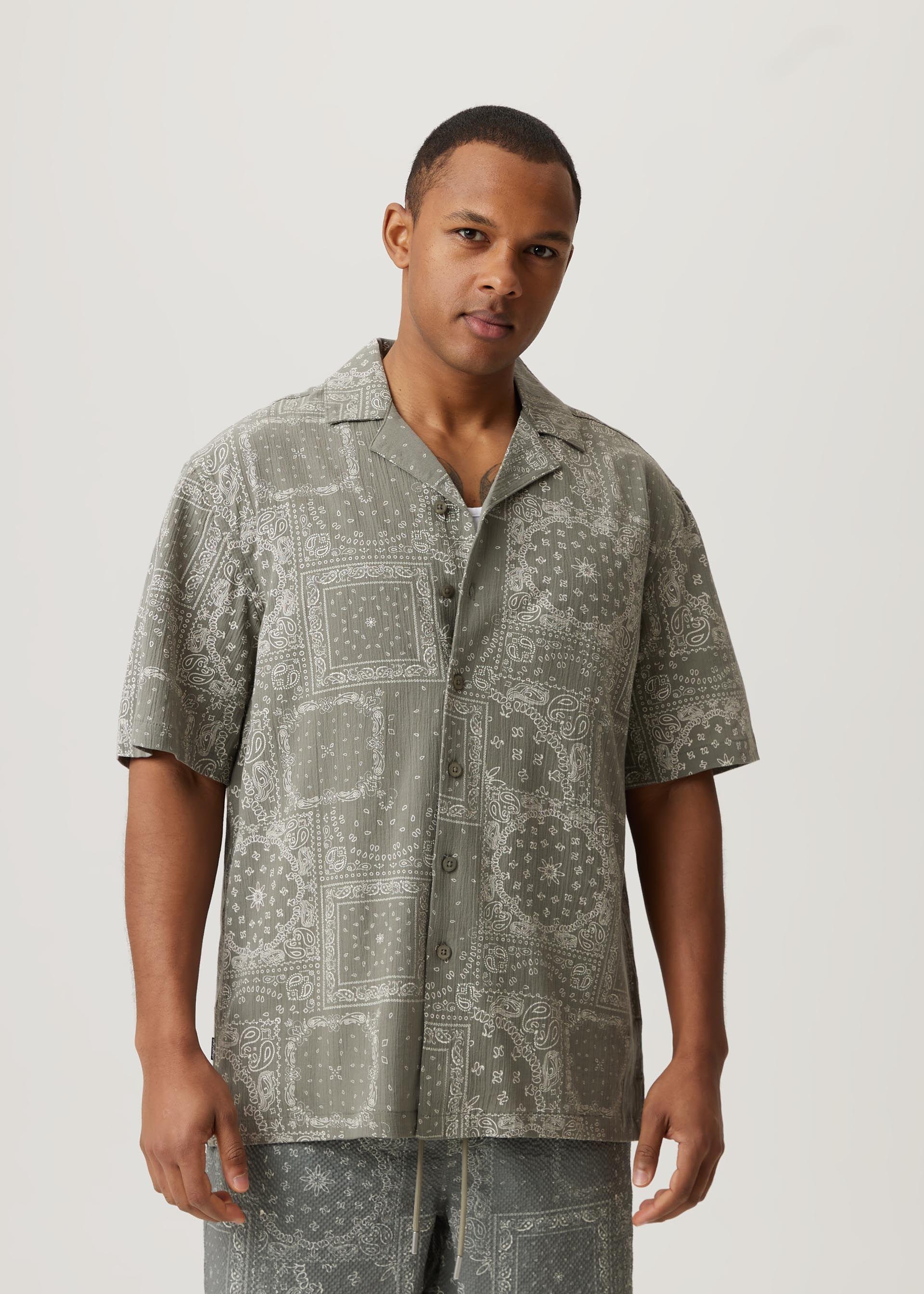 Рубашка мужская Diverse BANDAL короткий рукав 2XL Хаки (5905384132987)