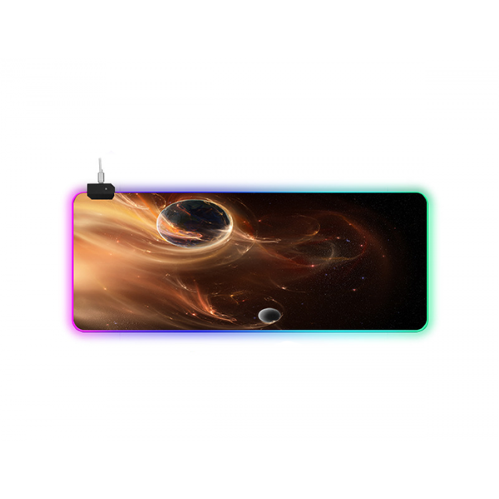 Игровая поверхность для компьютерной мыши и клавиатуры UKC G-625 RGB с подсветкой 80х30 см (3262)