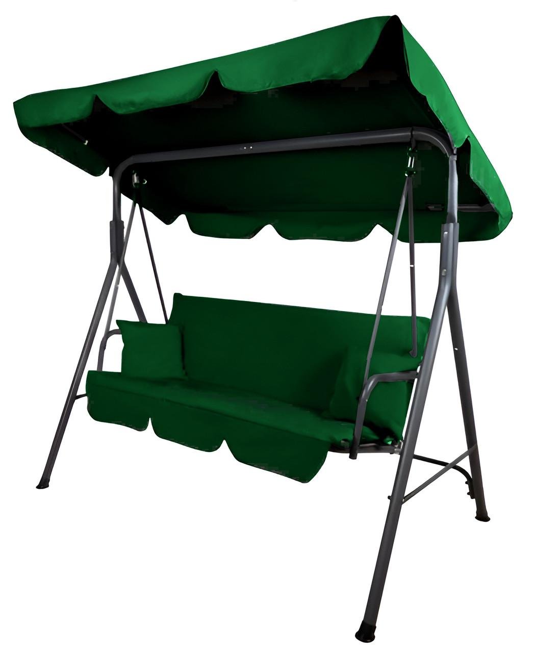 Садовая качель трехместная Fregat RELAX с подушками 2 шт. Зеленый (28434031) - фото 1