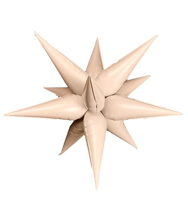 Воздушный шар 3D звезда сборная 65 см Бежевый (356466)
