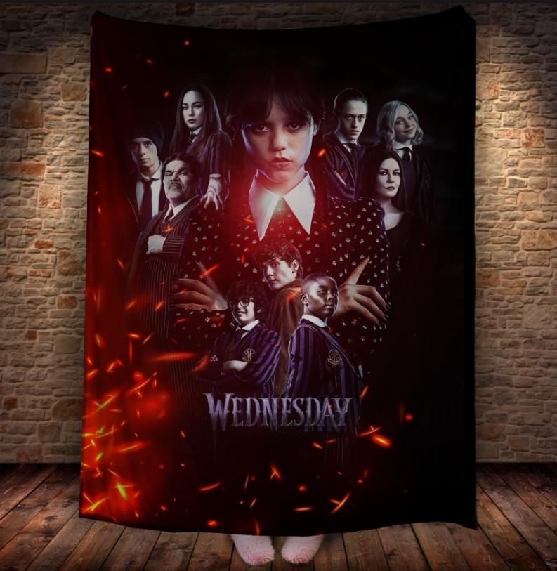 Плед с 3D принтом Уэнздей Аддамс 150х200 см (epi_1895) Плед с 3D принтом Уэнздей Аддамс 150х200 см (epi_1895)