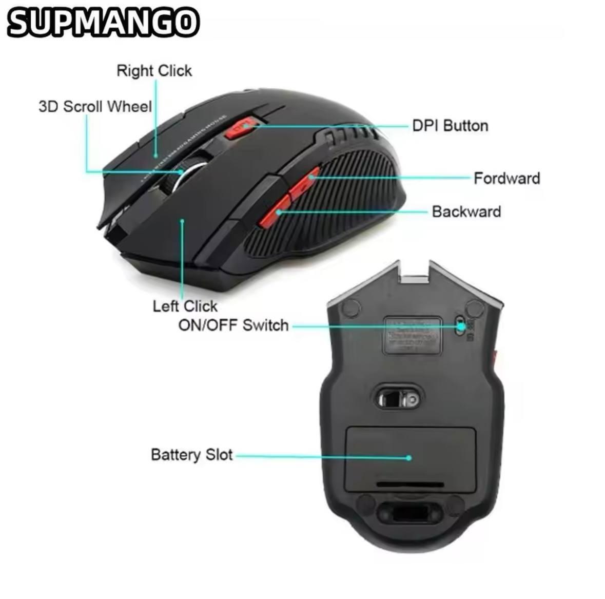 Мышь беспроводная usb 2,4 ГГц Black - фото 4
