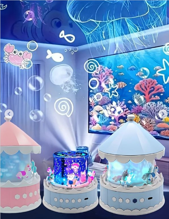 Нічник-проєктор дитячий Карусель з 21 змінною картинкою та пультом ∙з обертовими слайдами Блакитний (Karusel21blue) - фото 4 Нічник-проєктор дитячий Карусель з 21 змінною картинкою та пультом ∙з обертовими слайдами Блакитний (Karusel21blue) - фото 4