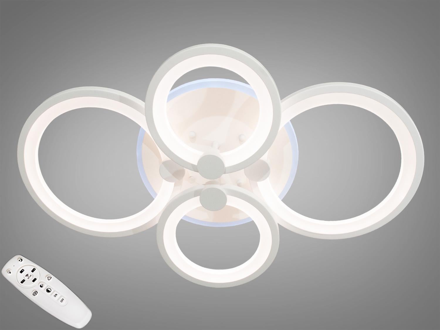 Люстра потолочная с димером/LED подсветкой/пульт 70W Белый (8022/4WH LED 3color dimmer)