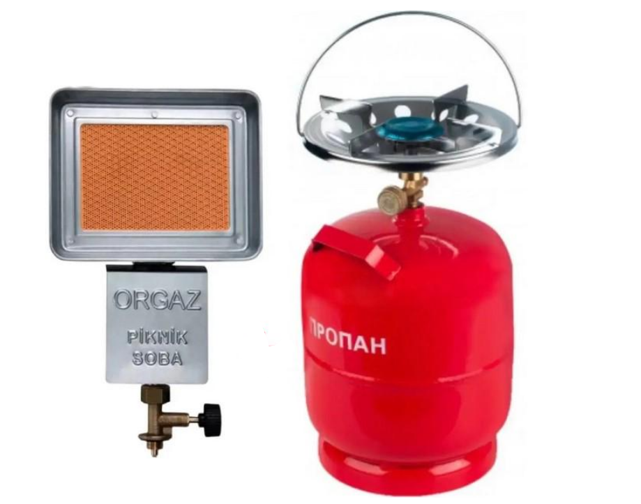 Газовий Nurgaz Kamp Soba 1500 Вт NG 309 з балоном на 5 л (27453931)