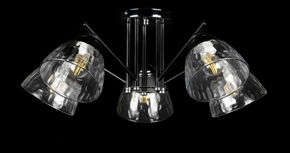 Люстра с плафонами Ray LGH60053/5 BK/SR (IR006443)