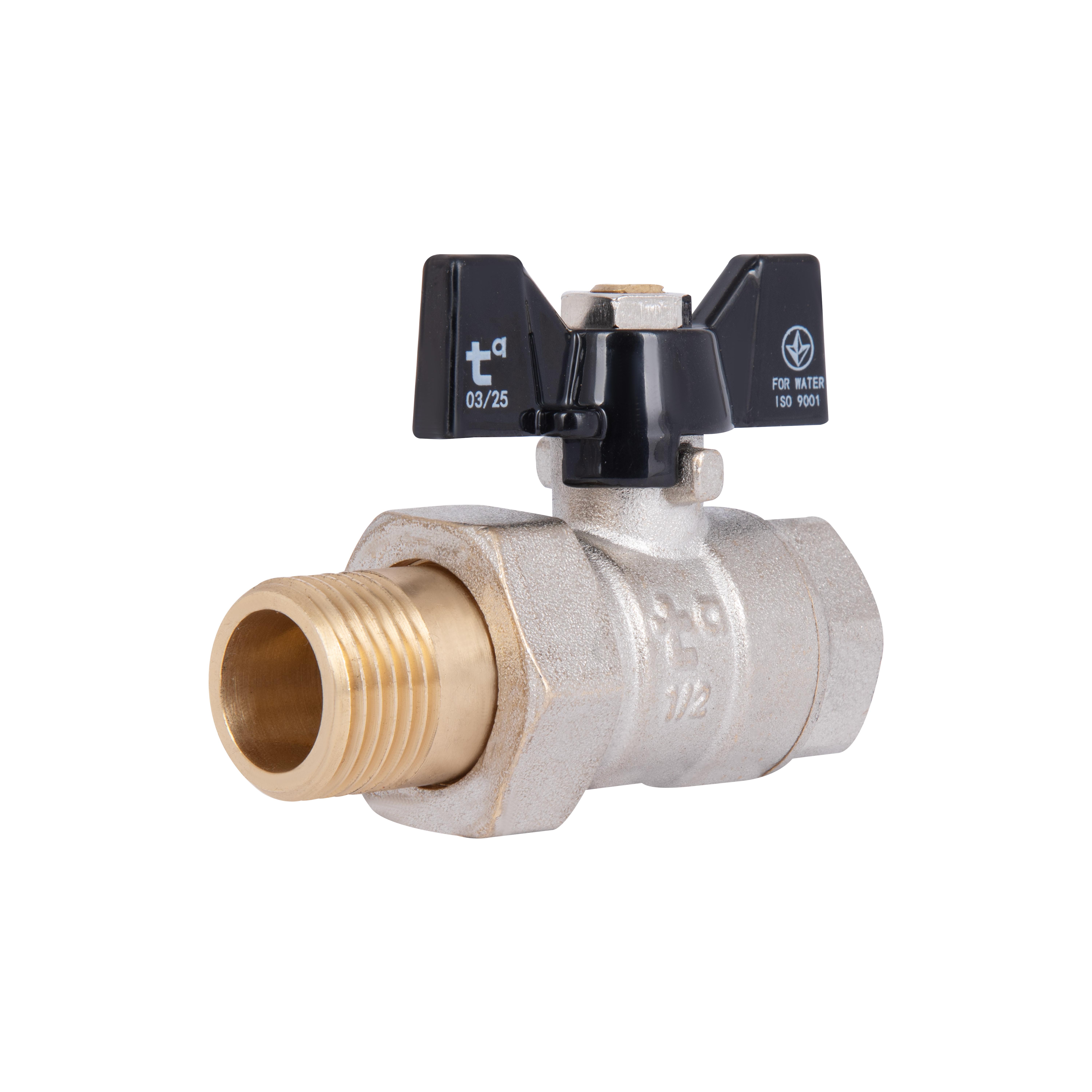 Кран шаровой Thermo Alliance Американка Base прямой 1/2" ВЗ (SD221W15)