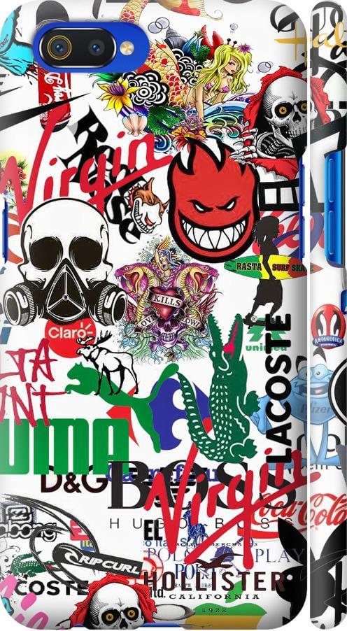 Чохол на Realme C2 Many different logos (4022m-1852-42517) Чохол на Realme C2 Many different logos (4022m-1852-42517)