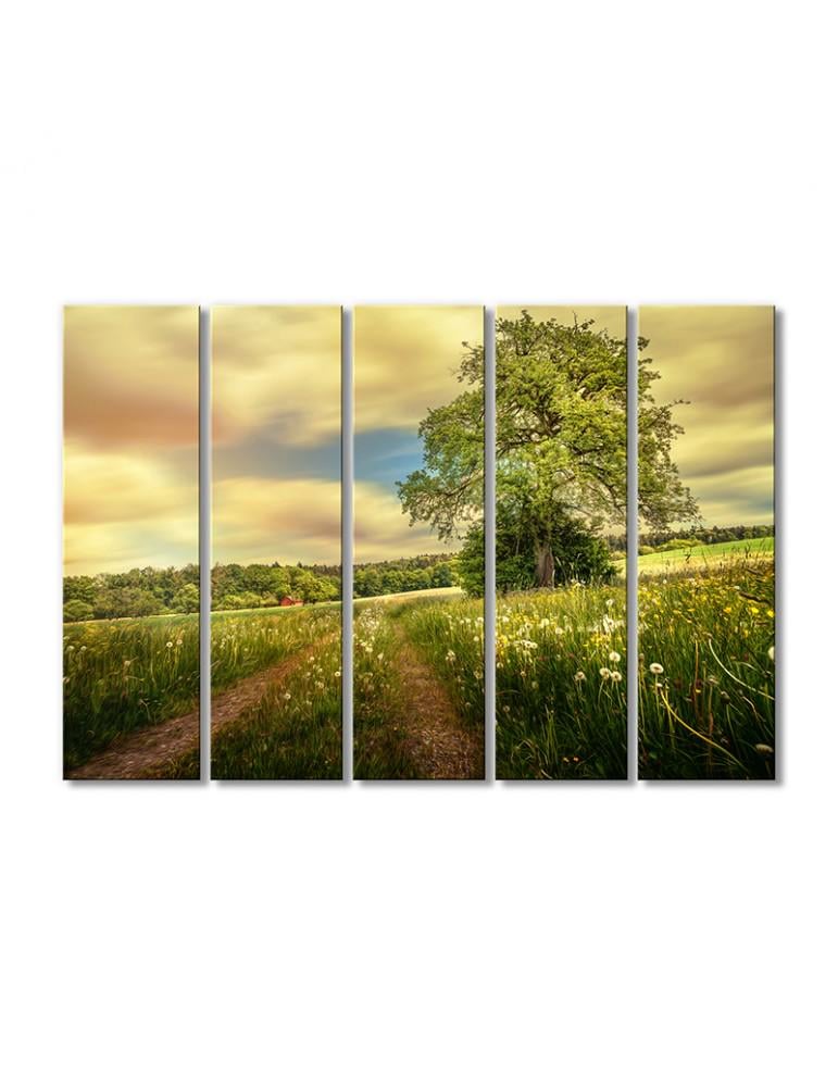 Картина модульная Природа деревья зелень трава 5 модулей 90x135 см