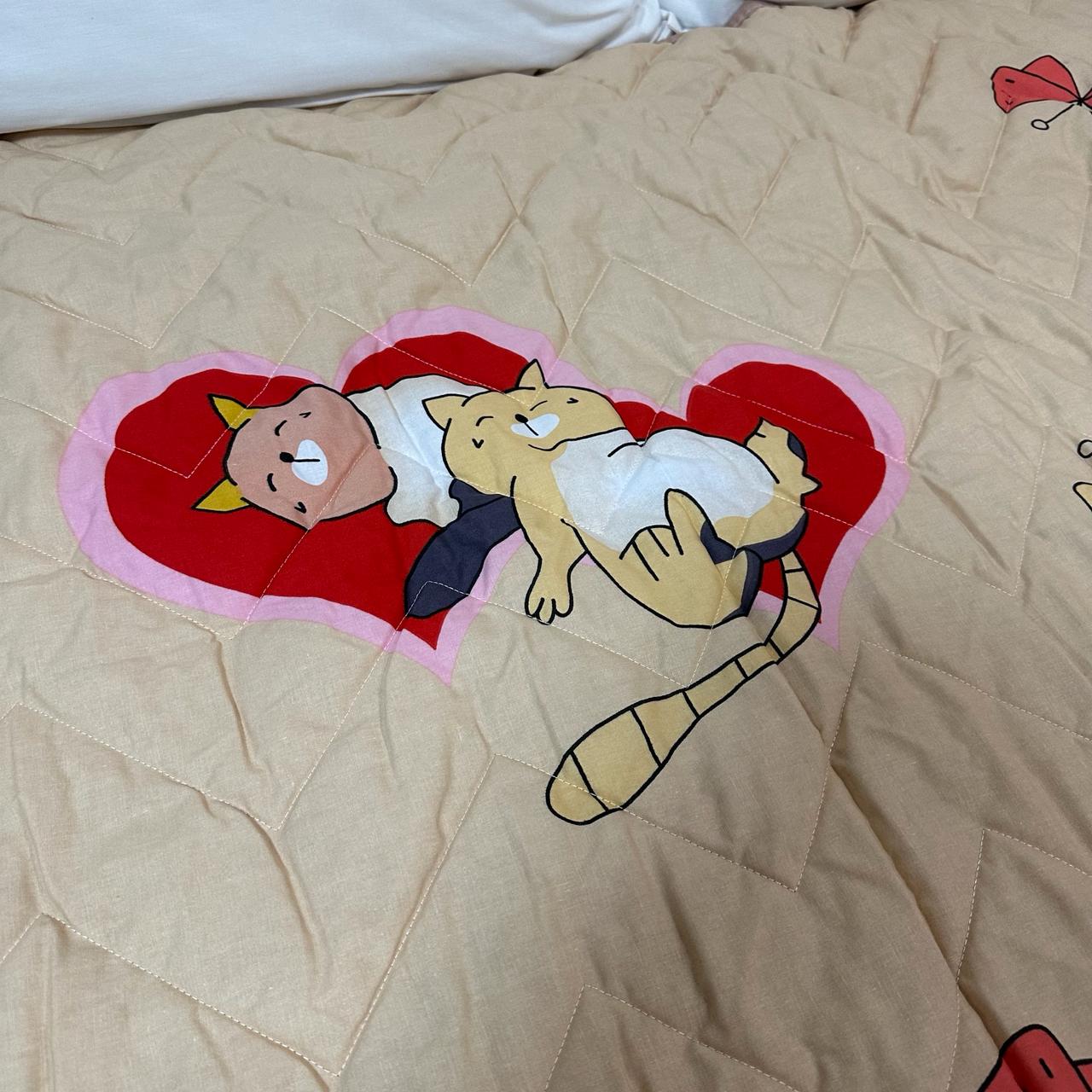 Покрывало-одеяло детское двустороннее Кошки 150х210 см Бежевый (P-DL-3) - фото 6