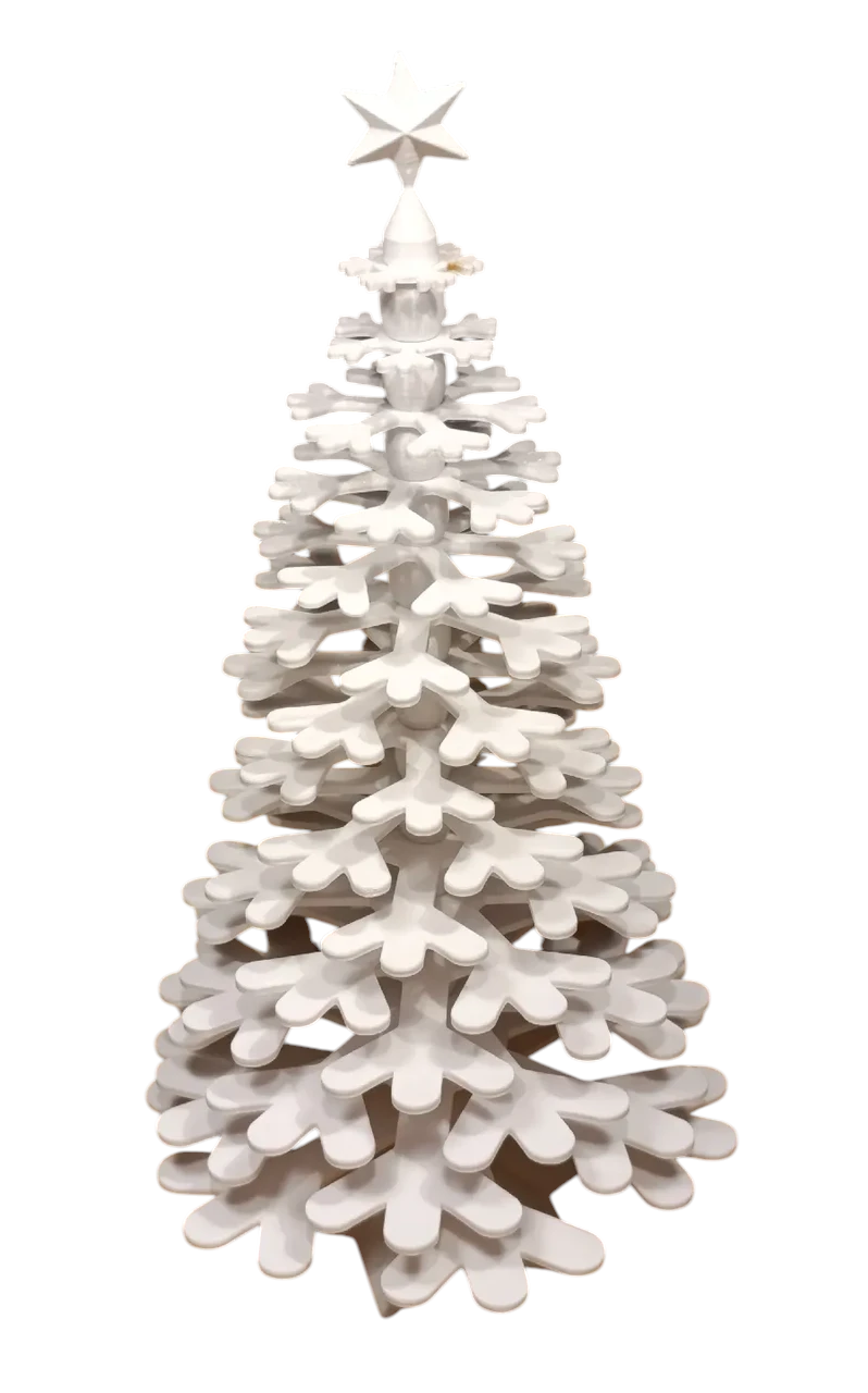 Декоративная елка Snowflake Christmas Tree V2/Schneeflocken Weihnachtsbaum 25 см 3D-печать