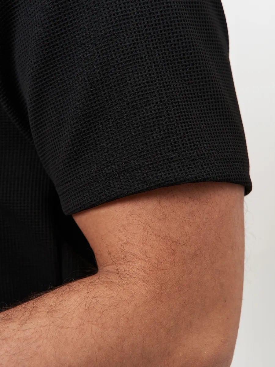 Комплект футболки и шорты из вафельного полотна M Черный (2657755067) - фото 5 Комплект футболки и шорты из вафельного полотна M Черный (2657755067) - фото 5