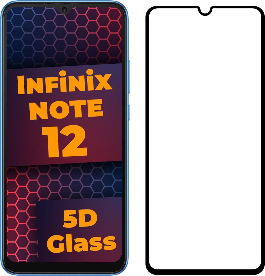 Стекло 5D Infinix Note 12 защитное Full Glue Black (30307)