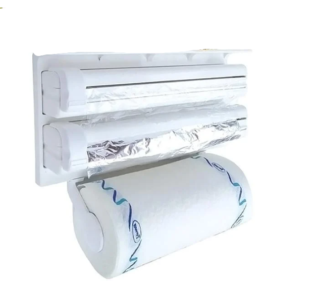 Диспенсер для бумажных полотенец пищевой пленки и фольги 3в1 Белый Диспенсер для бумажных полотенец пищевой пленки и фольги 3в1 Белый