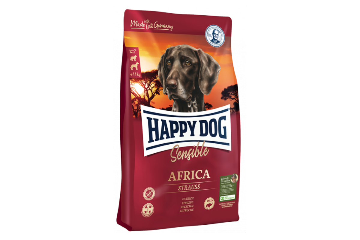 Корм сухой для взрослых собак Happy Dog Sensible Africa с мясом страуса и картофельными хлопьями 4 кг (3547)