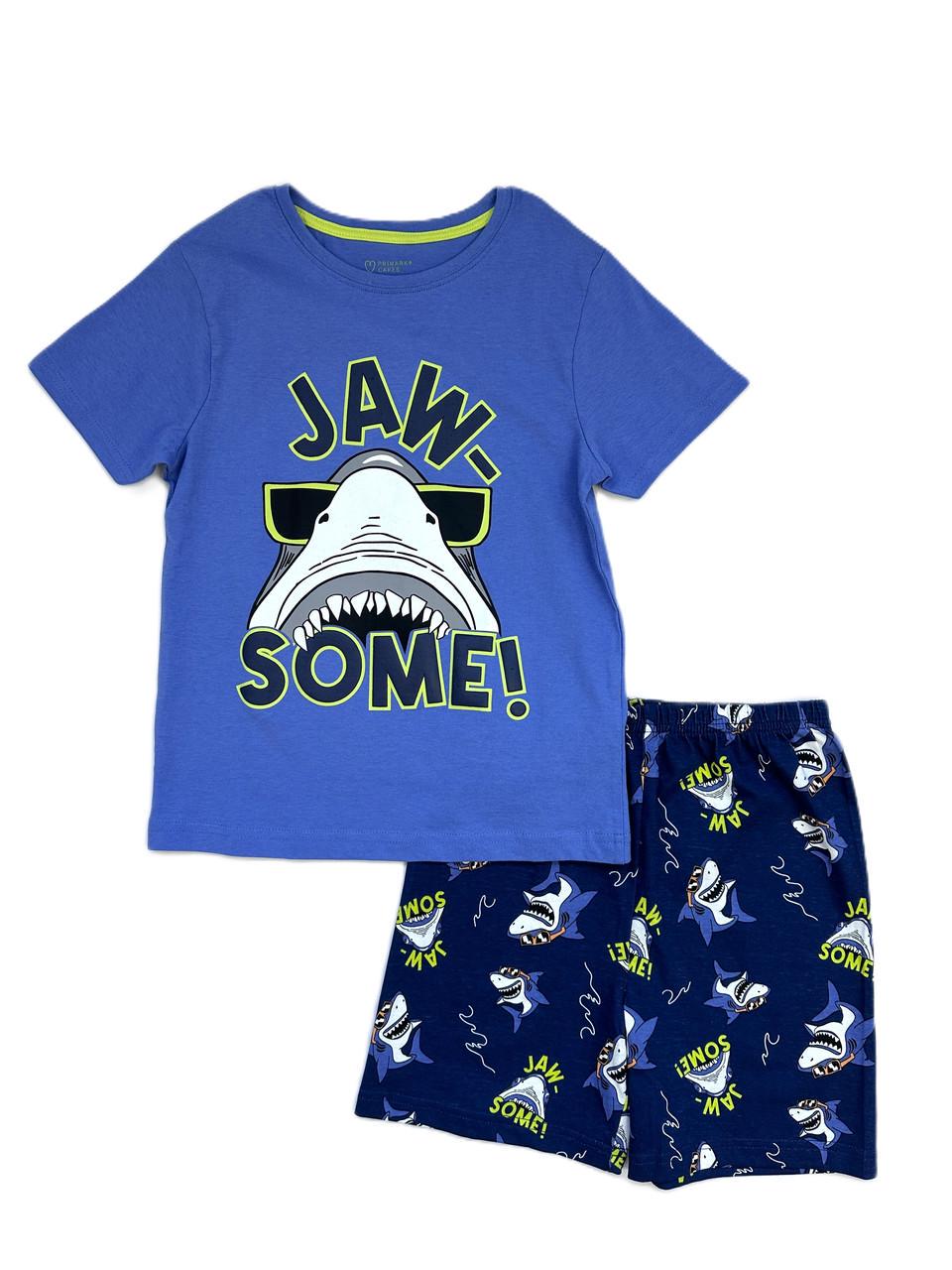 Піжама для хлопця PRIMARK Акула футболка та шорти 122 см Синій (2548909246)