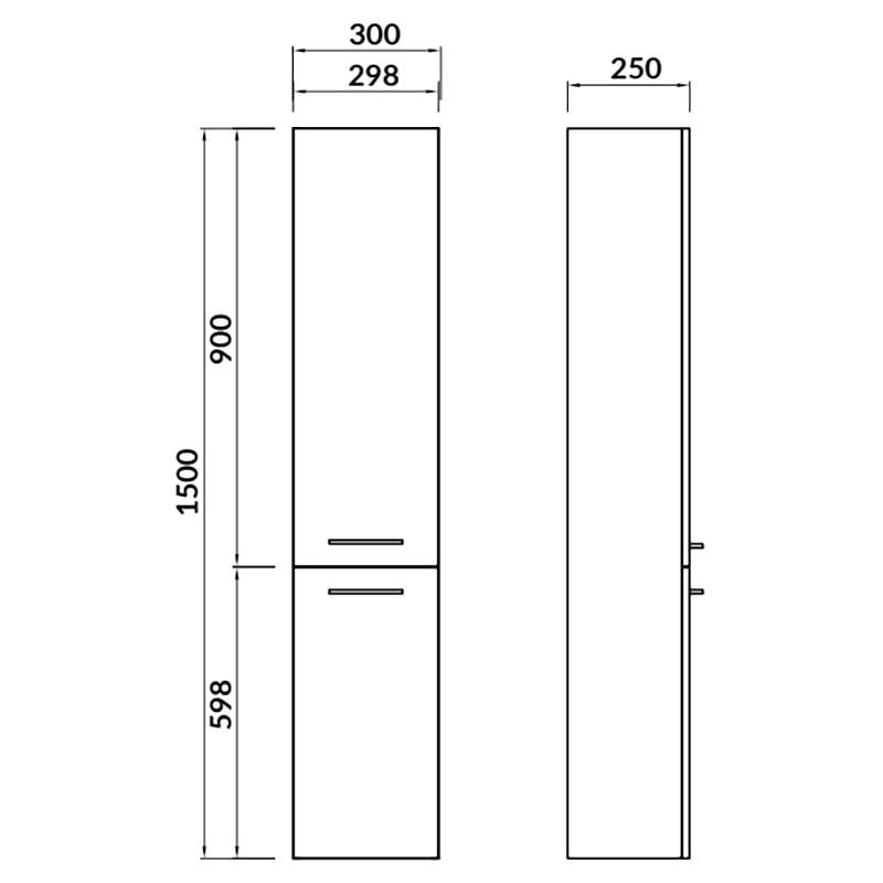 Пенал для ванной комнаты Cersanit Lara 150х30 см Орех (S926-085) - фото 4 Пенал для ванной комнаты Cersanit Lara 150х30 см Орех (S926-085) - фото 4
