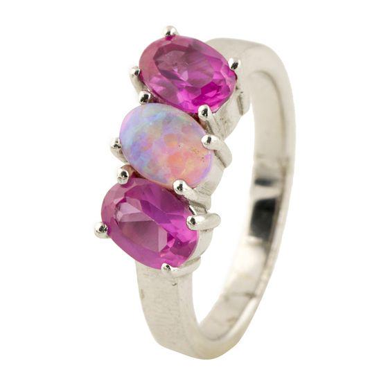 Кольцо серебряное с опалом, 5,26 г р. 17 (0069951)