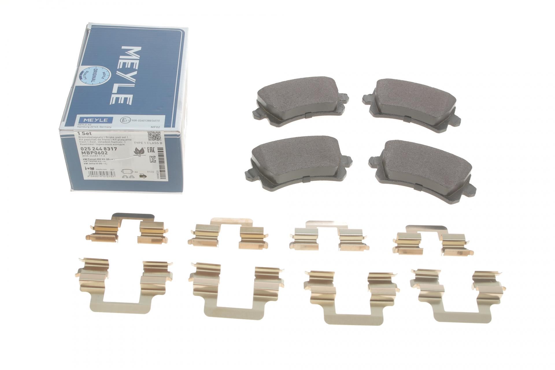 Колодки гальмівні задні Meyle Audi A6/VW CC 1.8TSI/2.0TDI 10- TRW - (025 244 8317)