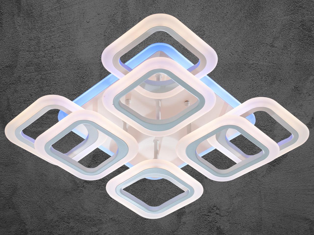 Люстра акриловая светодиодная в спальню HAS8060-4+4WH-LS 120W 16 м2 - фото 5