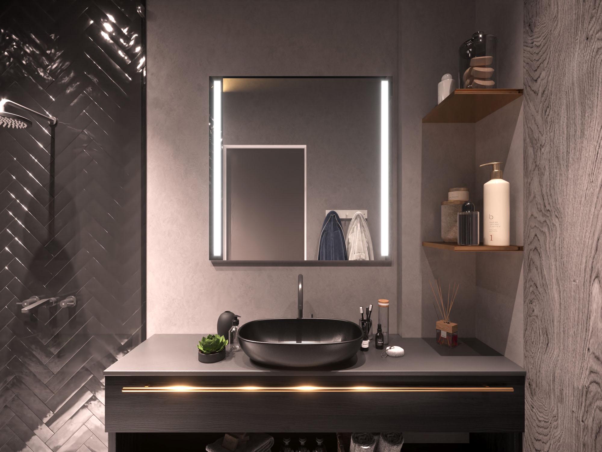 Зеркало Dim Dzerkal SOLLO с LED-подсветкой 90х70 см (9271)