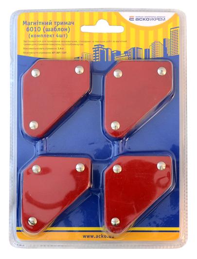 Держатель магнитный АСКО-УКРЕМ 6010 8 мм угол удержания 45/90/135° вес удержания 4x4 кг 4 шт. (A0200020010) - фото 2