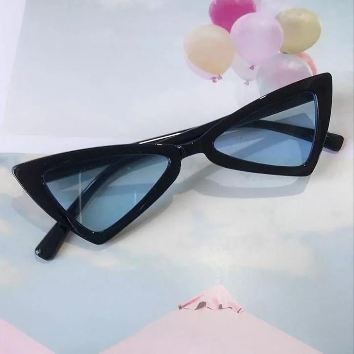 Очки детские треугольные стильные солнцезащитные Черный с голубым