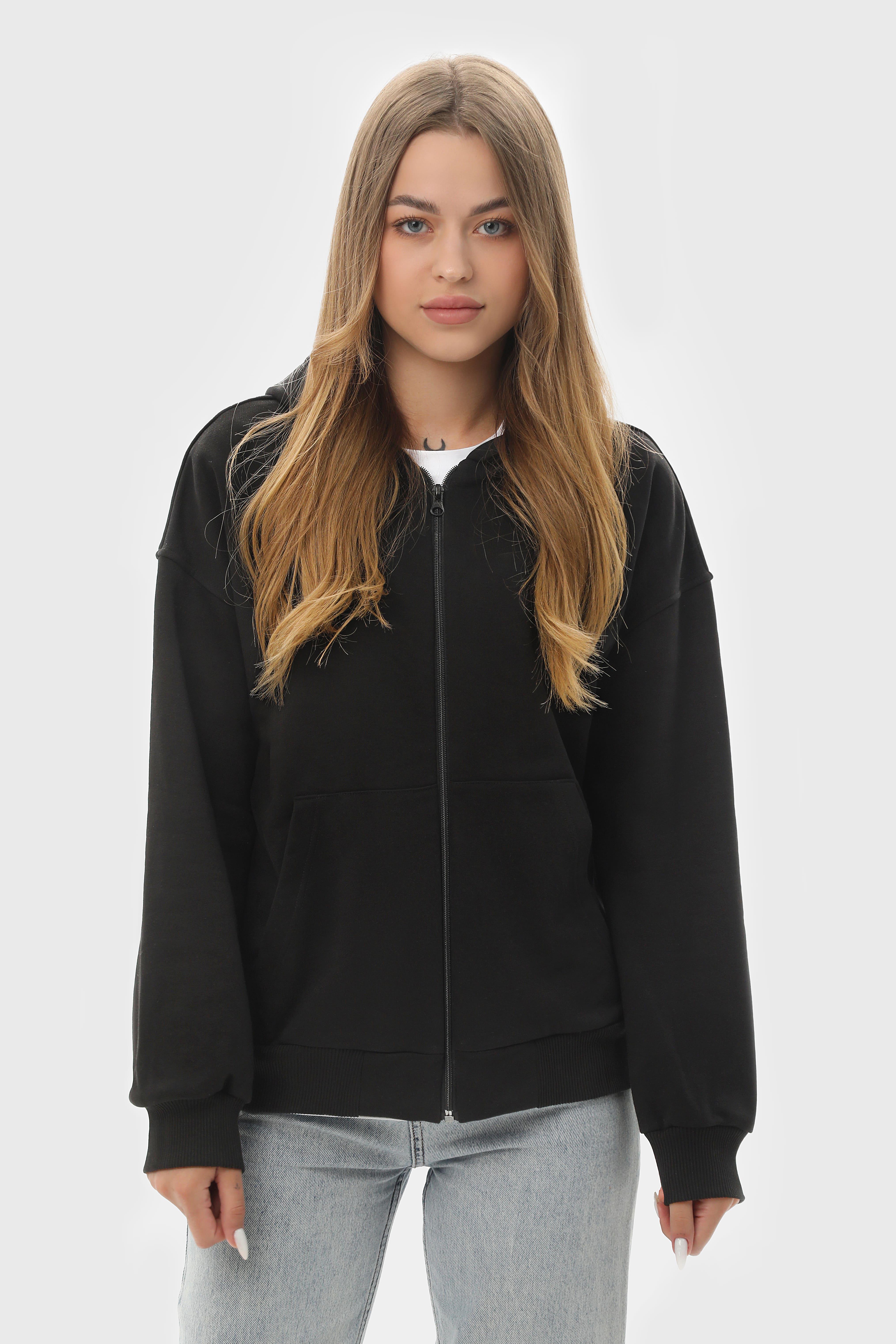 Худі на замку RAY LOOSE U0409 UNISEX M Чорний - фото 5