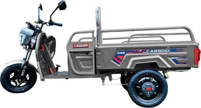 Електроскутер-самоскид вантажний триколісний Crosser Cargo 13" 800W 60V 45Ah Сірий