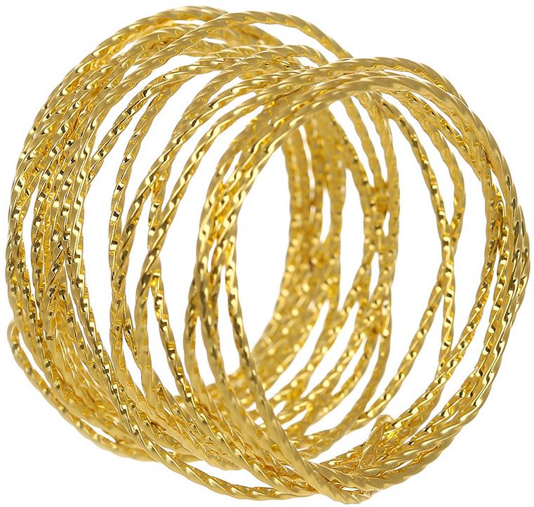 Комплект металевих кілець для серветок браслет 6 шт. 4х3,5 см Золотий