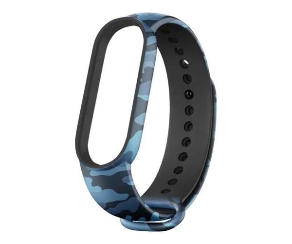 Ремешок Silicone для Xiaomi Mi Band 5/6/7 Сamouflage Blue