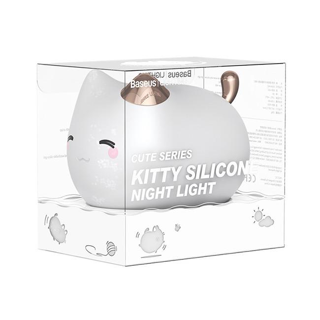 Ночник детский Baseus Cute Series Kitty Silicone DGAM-A02 White (015830) - фото 6