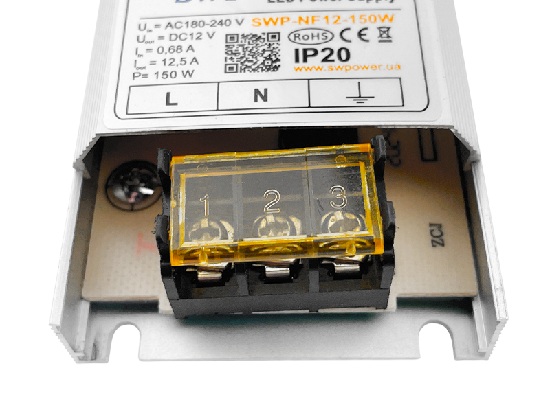 Блок живлення 150W IP20 12V перфоровані стабілізовані за напругою (SWP-NF12-150W) - фото 4