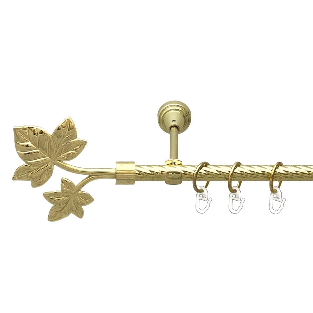 Карниз Orvit Листок металевий однорядний відкритий скручена труба кільце металеве 16 мм 300 см Золото (00-00024791)