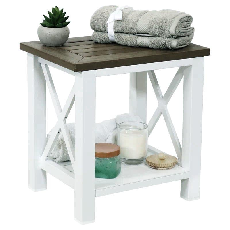 Табурет для ванной из дерева Линдис Зефир/Капучино (ТВН-00562009)