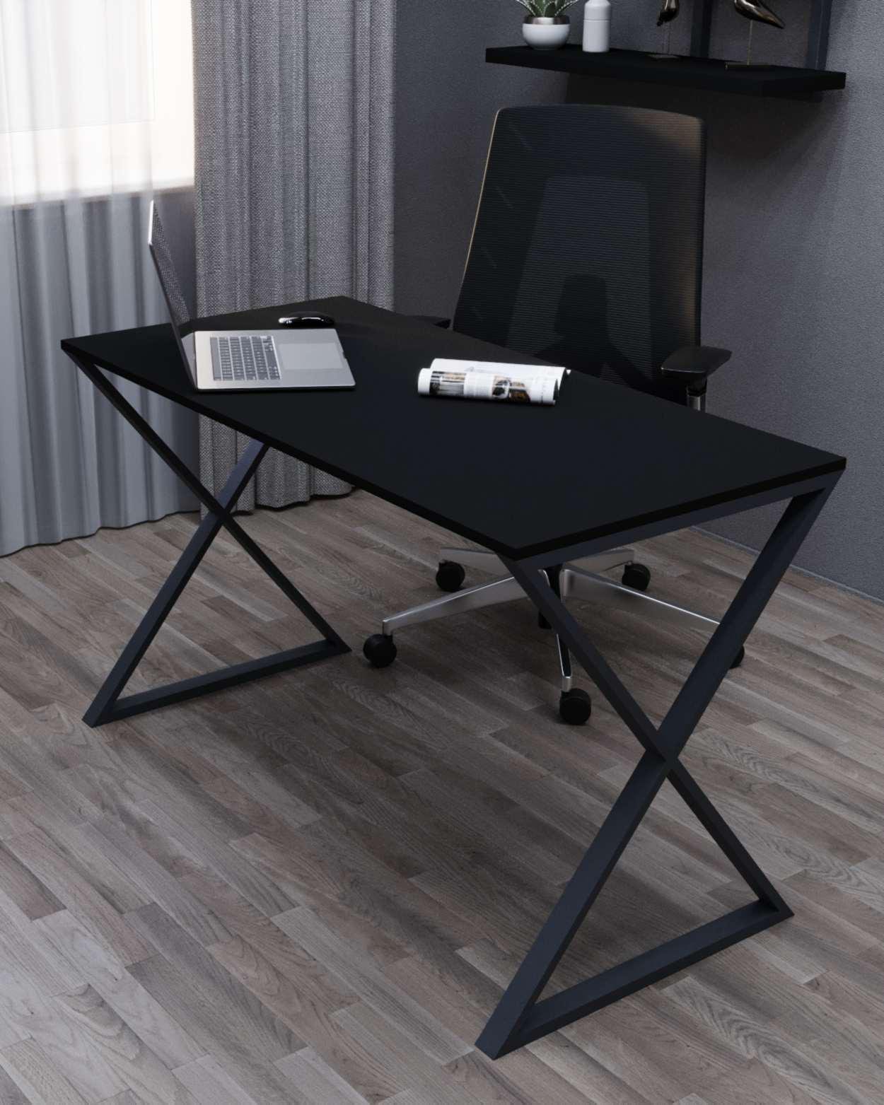 Стол письменный лофт Серия 15 1200х600х16 мм Черный (18011952)