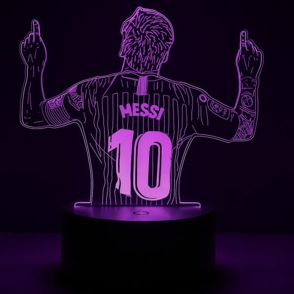 Ночник 3D светодиодный Messi Football player 7 режимов Черный
