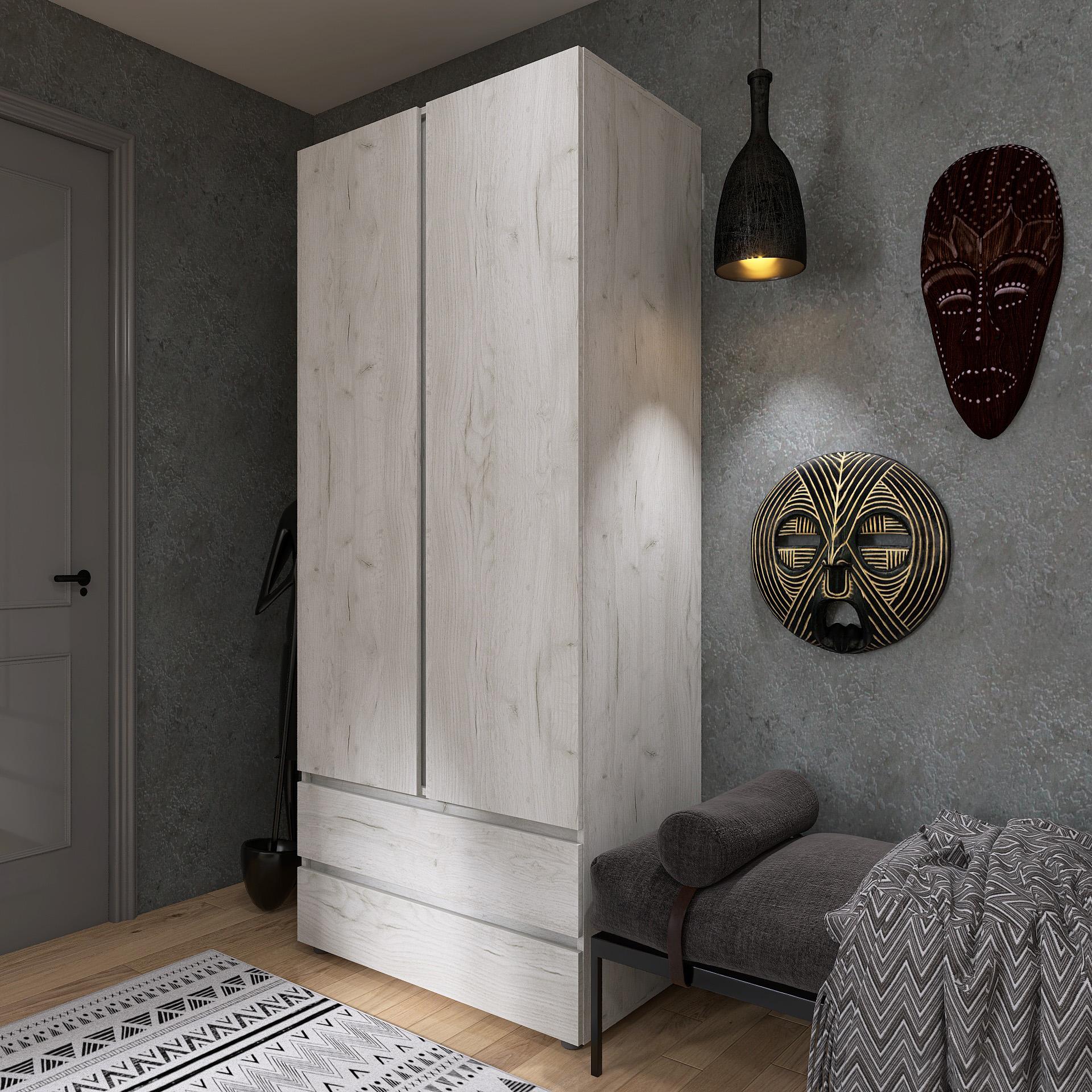 Шафа Everest Лайт ШЛ-2 900х500х2080 мм Крафт білий (11411) - фото 3 Шафа Everest Лайт ШЛ-2 900х500х2080 мм Крафт білий (11411) - фото 3