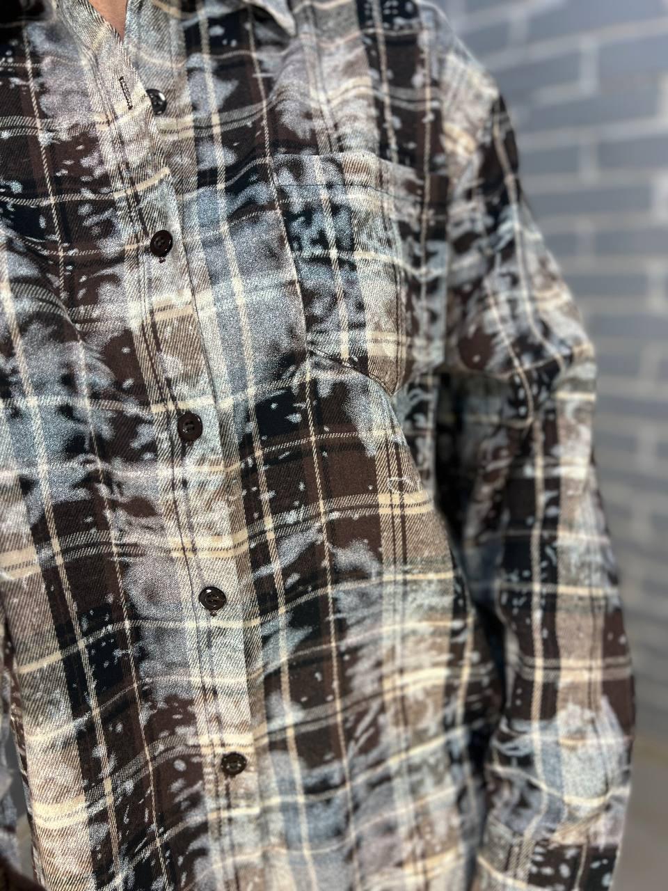 Сорочка жіноча A-N 2775 картата варена в клітинку оверсайз коттон OS Коричневий (2908) - фото 4 Сорочка жіноча A-N 2775 картата варена в клітинку оверсайз коттон OS Коричневий (2908) - фото 4