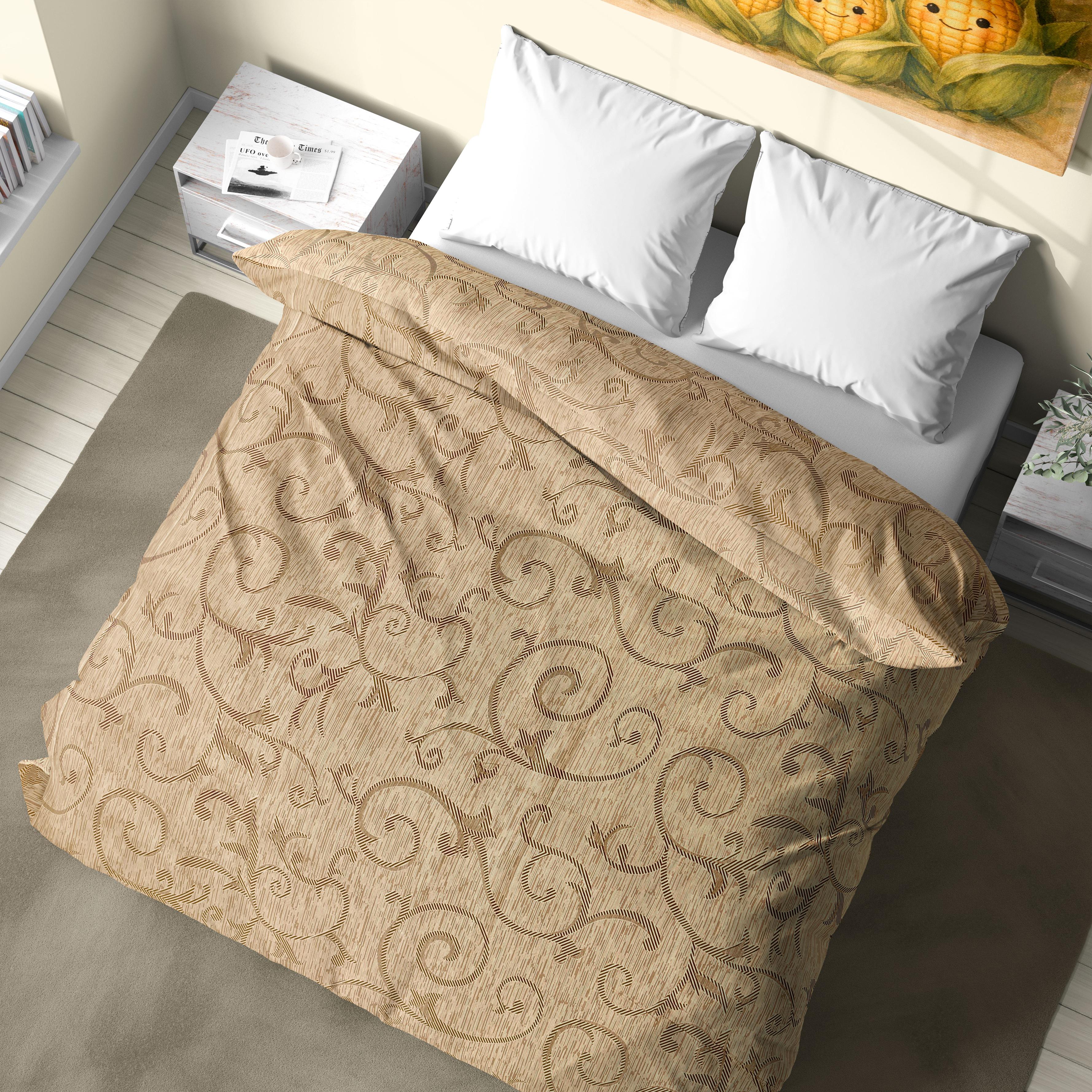 Підковдра з бязі Вензель двоспальна 180х220 см Бежевий (G-2702beige/x180p)