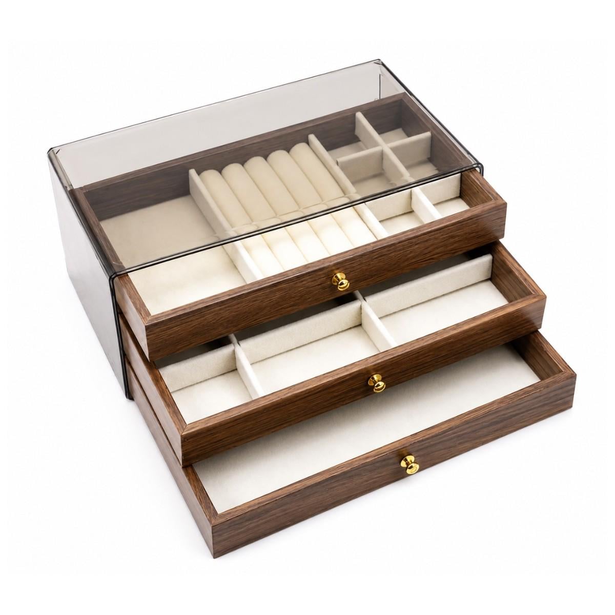 Шкатулка органайзер для хранения ювелирных изделий Jewelry Box с отделениями для украшений
