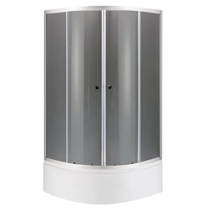 Душова кабіна MIXXUS PLAIN SCT01-90x90x195-GR напівкругла скло 4 мм з підонном 90x90 см Сатин (OL-MI6895)