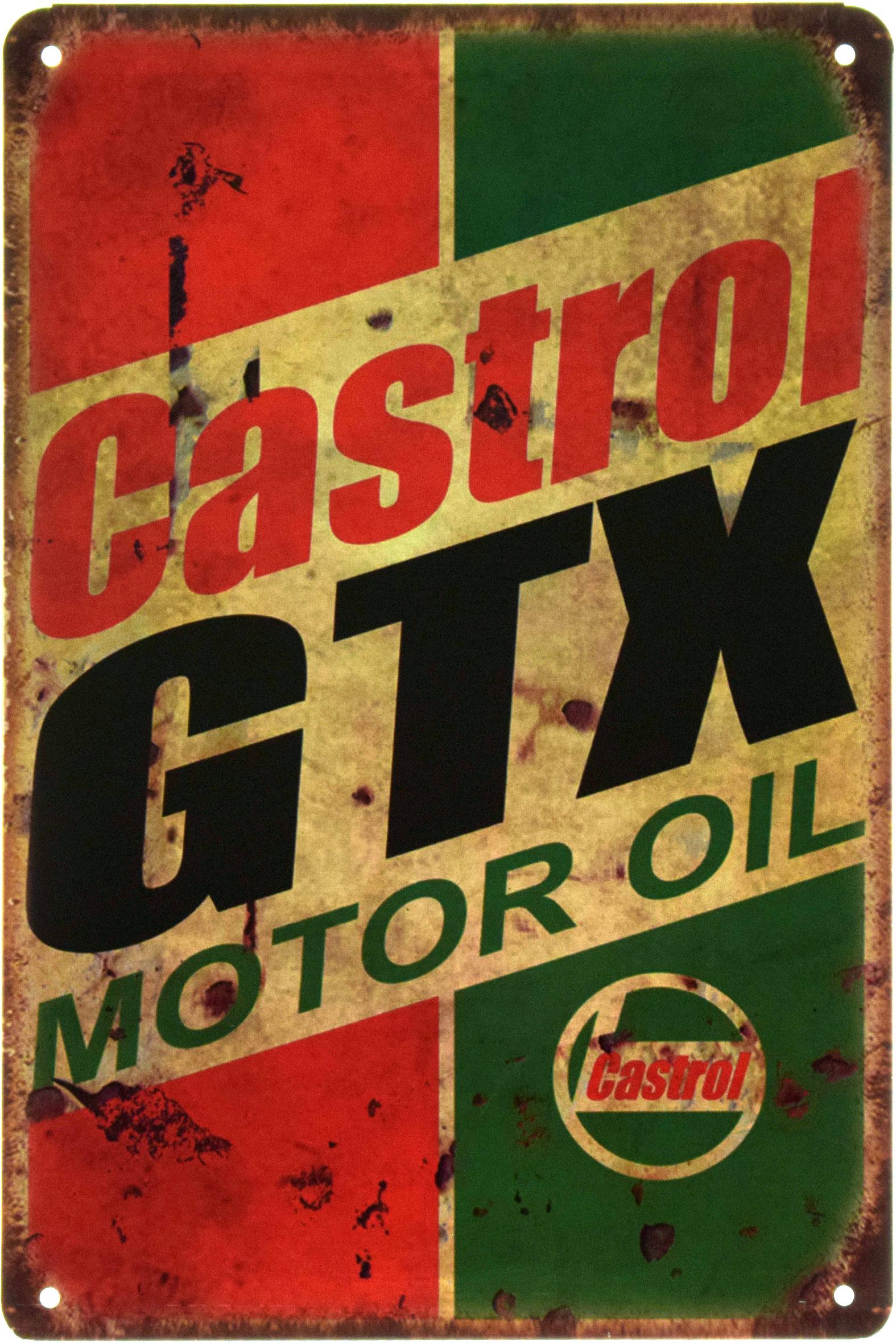 Табличка металлическая Castrol GTX Motor Oil 20x30 см