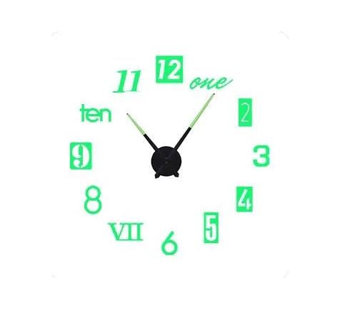 Годинник настінний об'ємний DIY з цифрами та написами люмінесцентний до 120 см (6262)