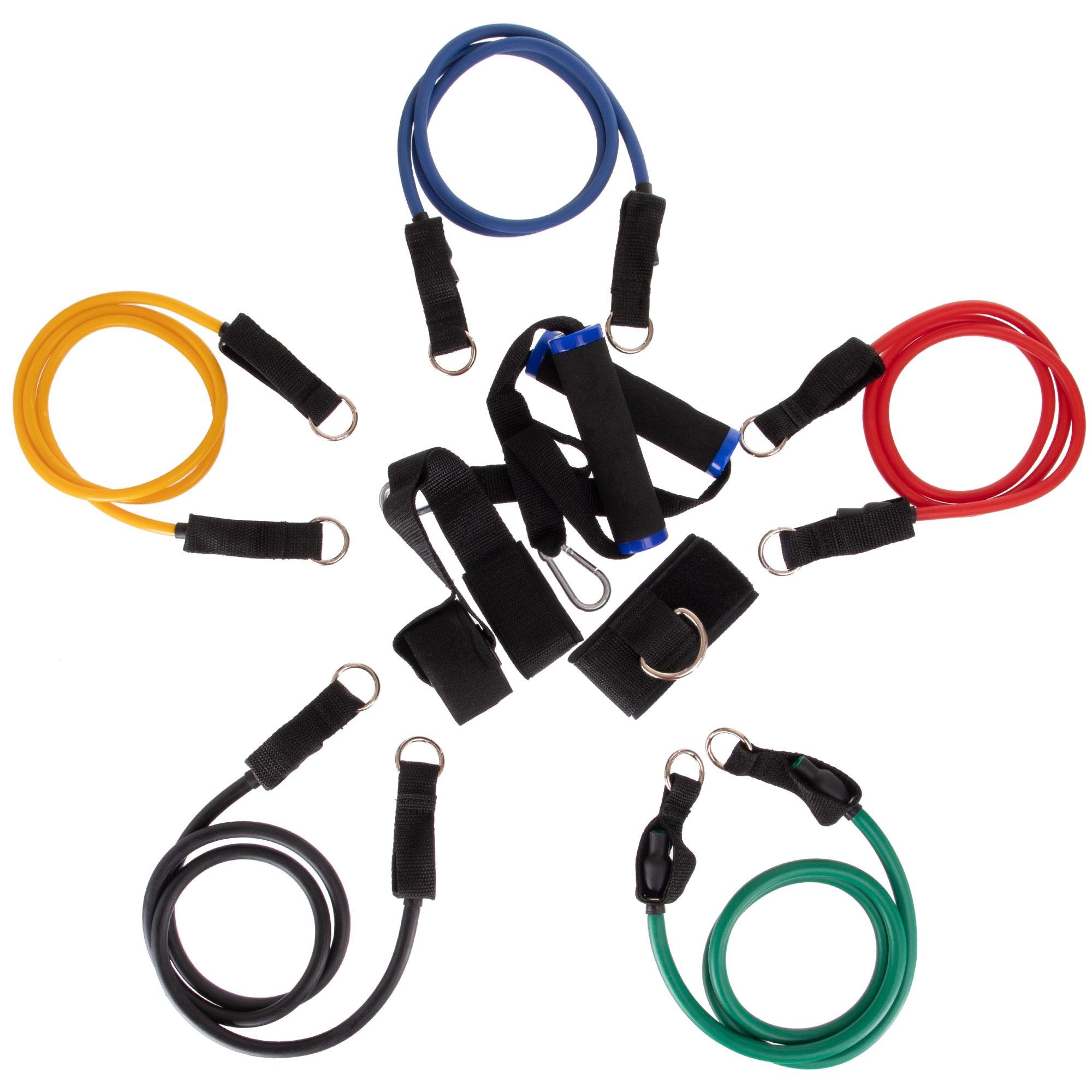 Эспандер многофункциональный для фитнеса 5 жгутов Zelart Resistance Band ET-510 в чехле (DR005728)